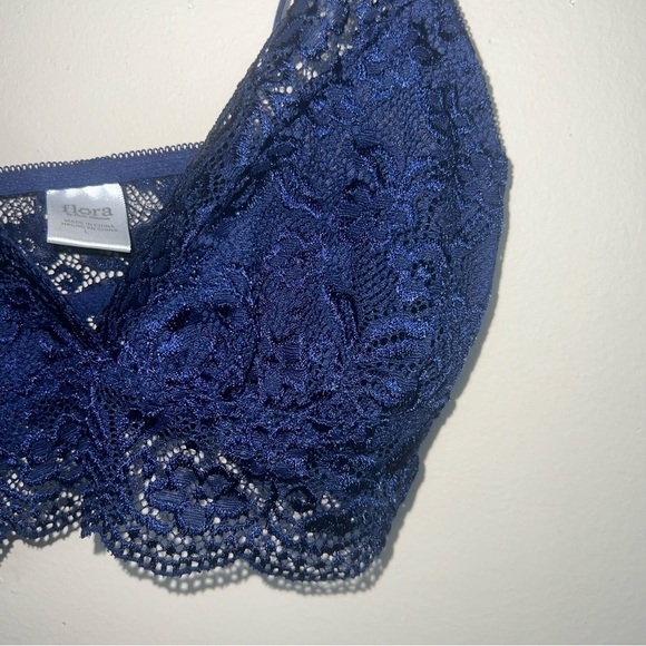 Flora Nikrooz Blue Lacey Bralette NWOT Size Large - Picture 9 of 10